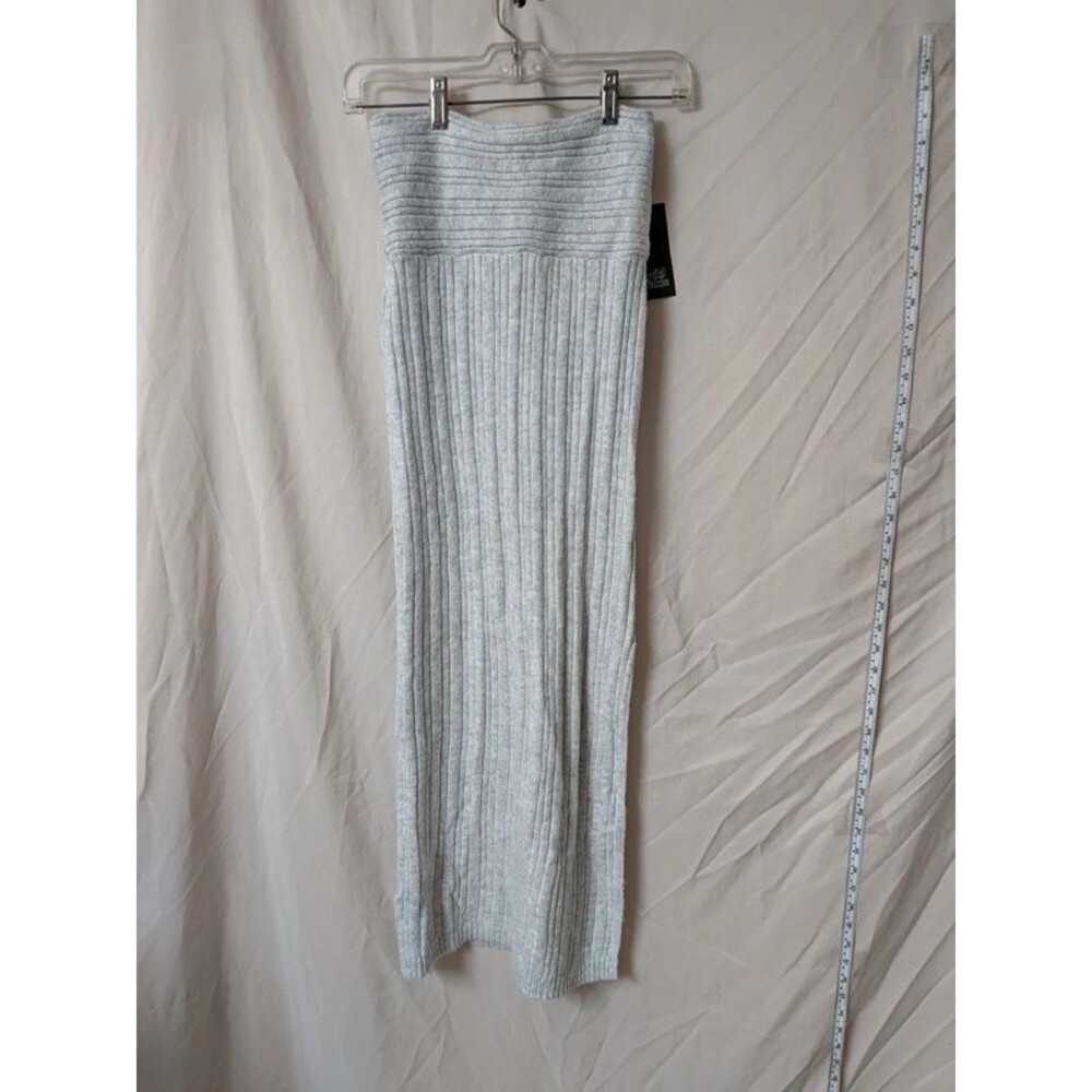 NWT Wild Fable Gray Rib-Knit Column Maxi Skirt - Size XS A016